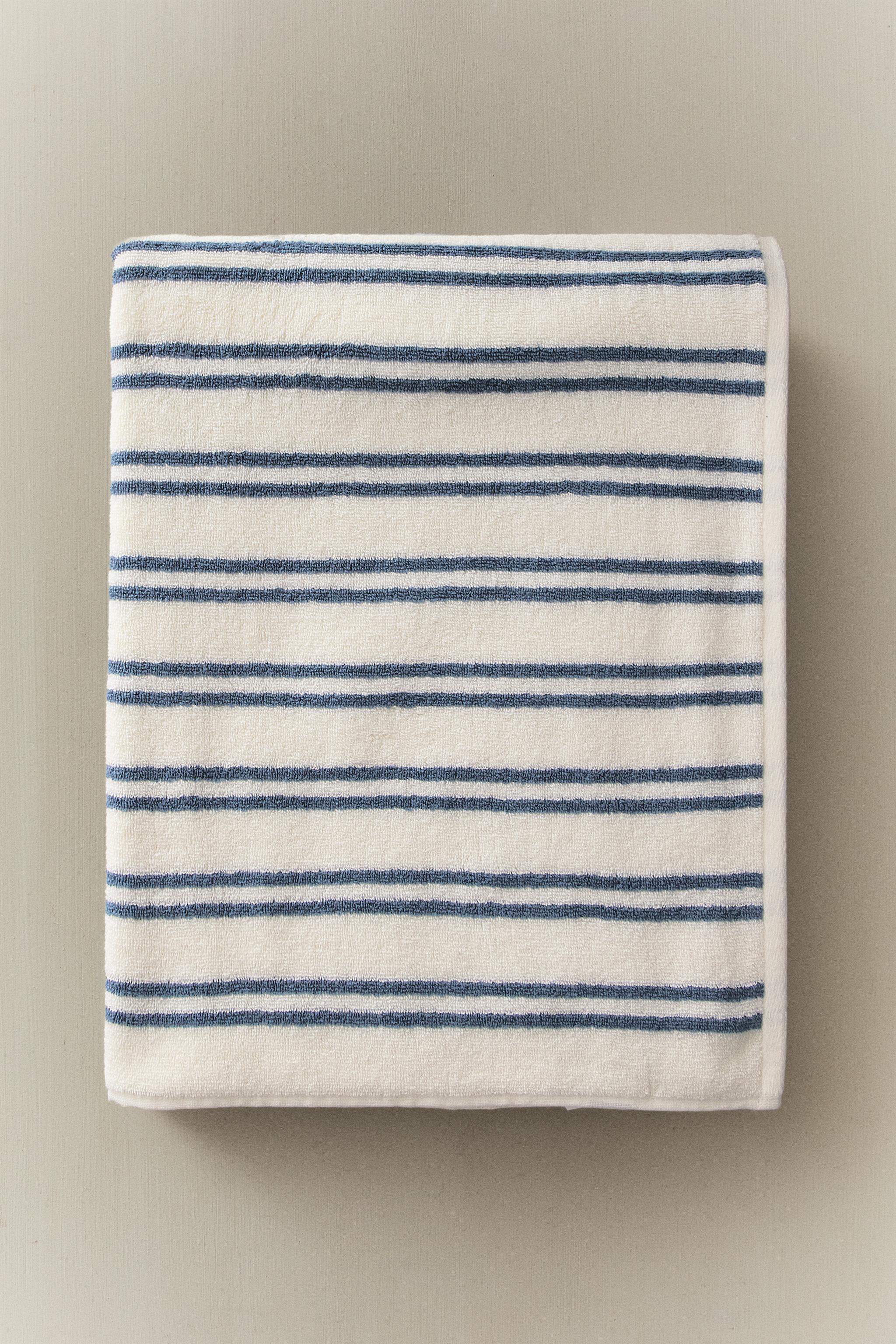 BATH TOWEL WITH DOUBLE CONTRAST STRIPE